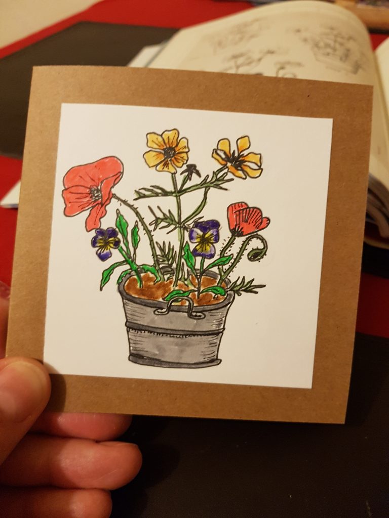 Flower pot card